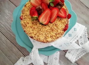 Foto di Cheesecake con mousse alla Nutella e fragole