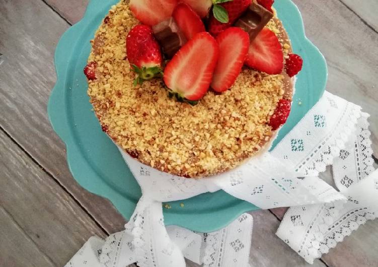 Cheesecake con mousse alla Nutella e fragole