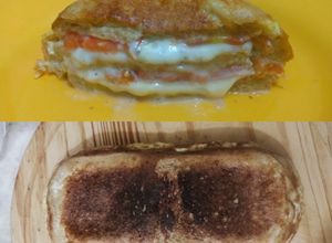 Una foto de Budín salado !(queso, jamón y tomate) !