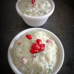 A picture of Pomegranate cucumber raita.