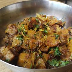 A picture of Red pumpkin bhaji.