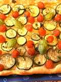 Focaccia with Cherry Tomatoes and Zucchini
