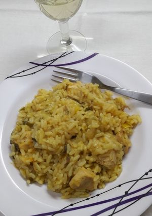 Una foto de Arroz con pechuga