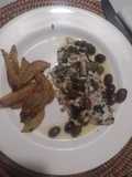 Cefalo in padella con olive e capperi