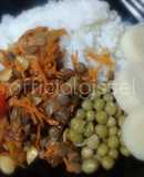 Arroz con verduras y lentejas