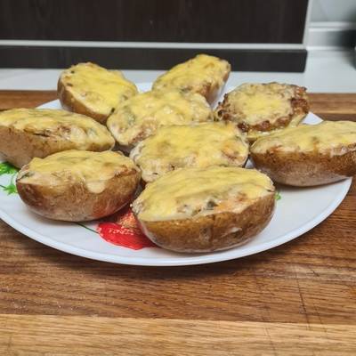 Картофельные лодочки с фаршем в духовке — рецепт с фото пошагово
