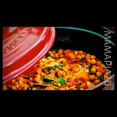 Tunisian chickpea stew with carrots and kale A picture of Tunisian chickpea stew with carrots and kale.