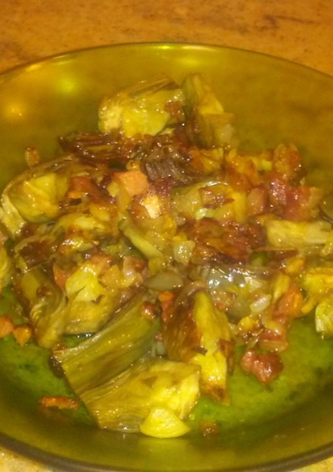 Una foto de Alcachofas con jamón