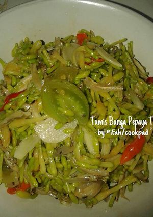 Foto resep Tumis Bunga Pepaya Teri