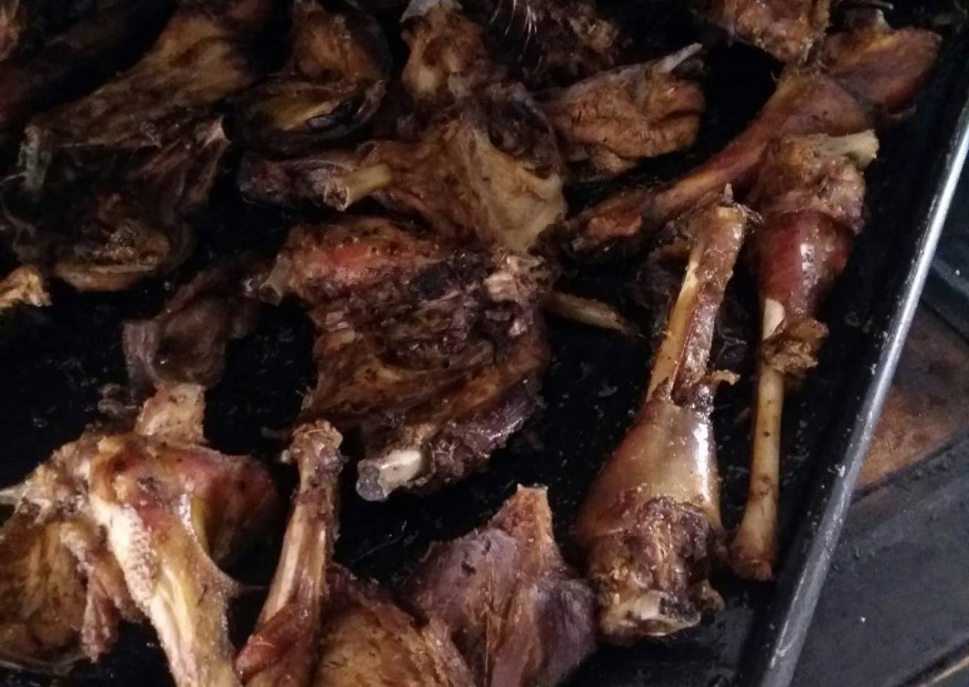 Roast kienyeji chicken