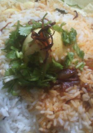 A picture of Egg Biryani.