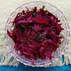 A picture of 5 minutes Stir-Fry Beetroot Sambharo. Quick And Nutritional.
