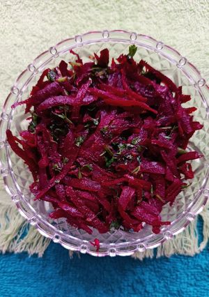 A picture of 5 minutes Stir-Fry Beetroot Sambharo. Quick And Nutritional.