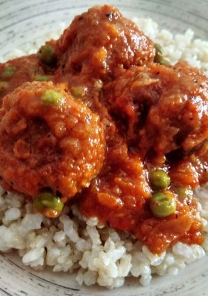A picture of Vegan Textured Soy Meatballs.