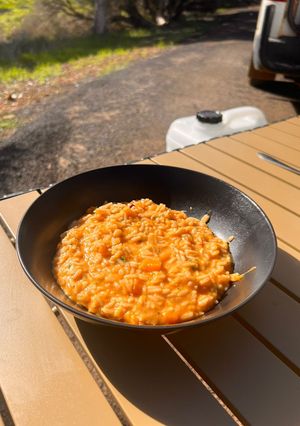 A picture of Camping Squash Risotto.