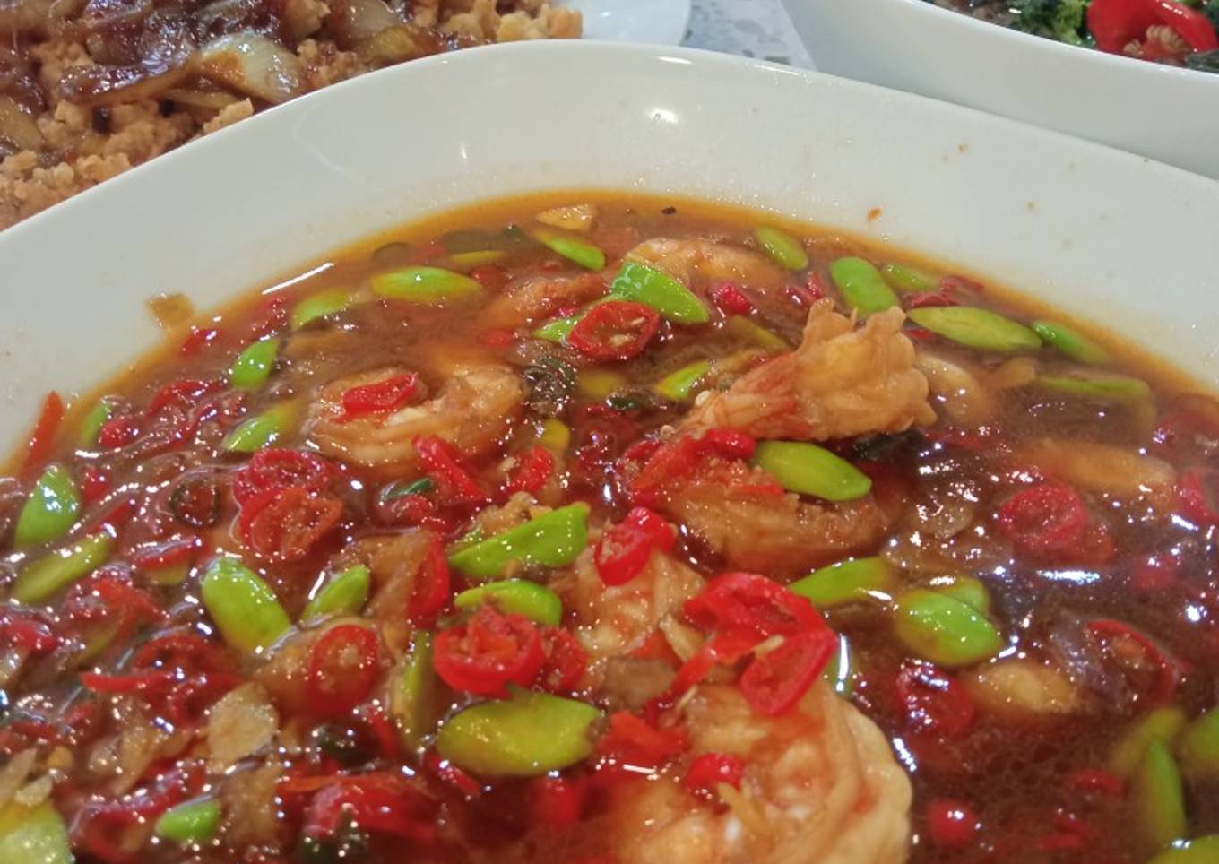 Udang pete saus kecap