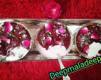 Fresh, Serving Recipe Beetroot Halwa wth icecream stuff Very Delicious