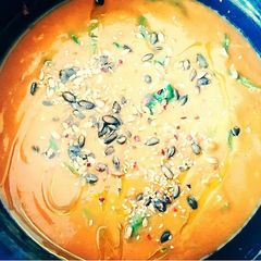 A picture of Spicy carrot & clementine soup.