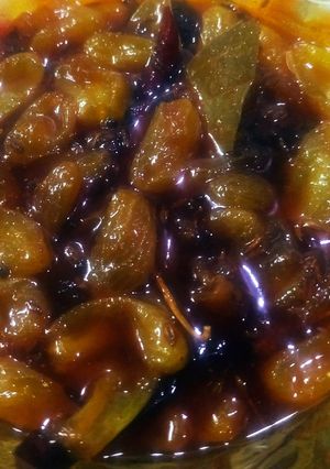 A picture of Angoori khatti methi launji.