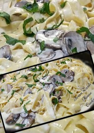 A picture of 🍄🍝🍗Chicken and Mushroom Alfredo Pasta🍄🍝🍗.