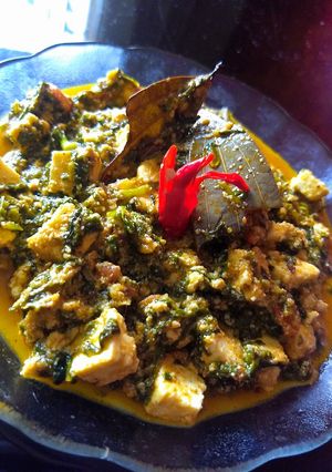 A picture of Saag paneer.