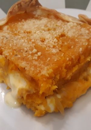 Una foto de Tarta de zapallo y queso