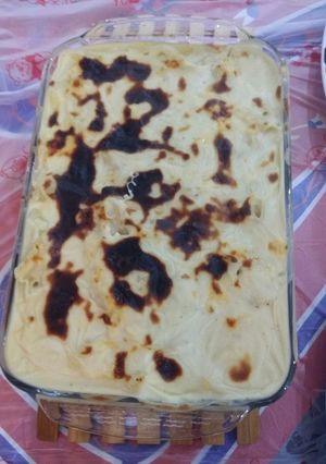 صورة لوصفة معكرونة بالوايت صوص وقطع الفراخ