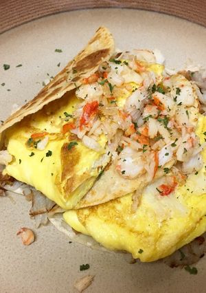 A picture of Snow Crab Omelettes.