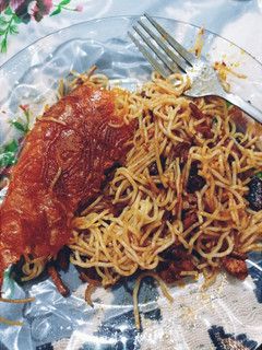 عکسی از دستور ماکارونی با مرغ و قارچ😋