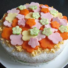 A picture of Decorated Sushi Cake.