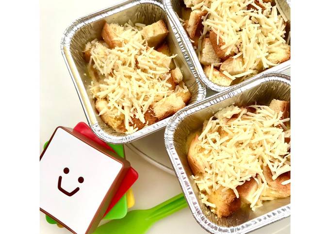 Langkah Mudah untuk Membuat Puding Roti dr Pinggiran Roti Tawar (Snack MPASI 1Y+), Lezat Sekali