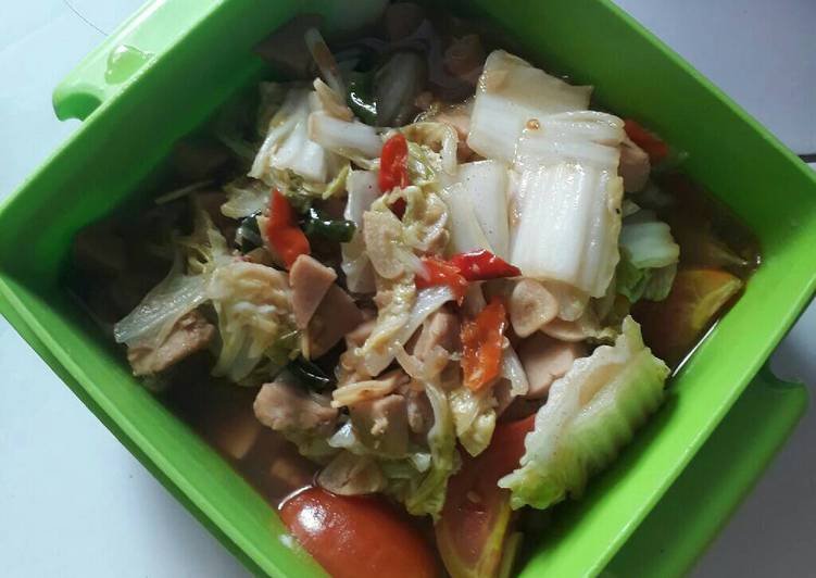 Resep: Tumis Sawi Putih dan Bakso Kekinian