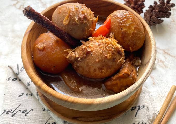 Semur Kentang Tahu Tempe Telur Manis
