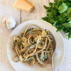Mushroom Bronze Die Pasta A picture of Mushroom Bronze Die Pasta.