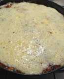 Tortilla de coliflor con jamón y queso al horno