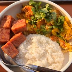 A picture of Shrimp Fried Egg & Luncheon Meat.