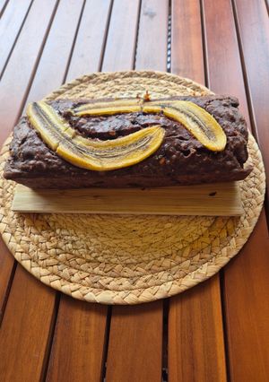 Una foto de Pan de plátano y chocolate sin azúcar y riquísimo