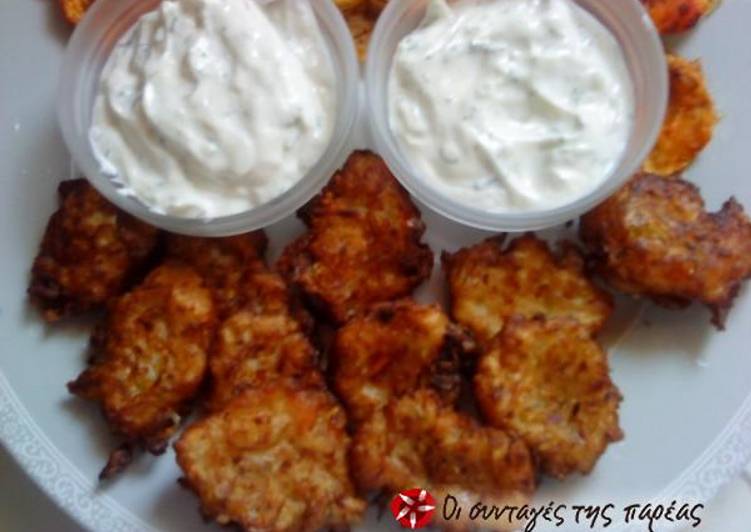Zucchini fritters with feta cheese