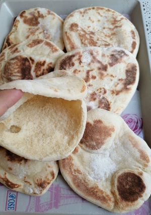 صورة لوصفة خبز شامي بيتي