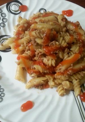 A picture of Pasta and minced meat# festive season contest_Nairobi West#.