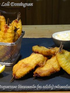 Una foto de Boquerones bienmesabe (en adobo) rebozados con pasta Orly