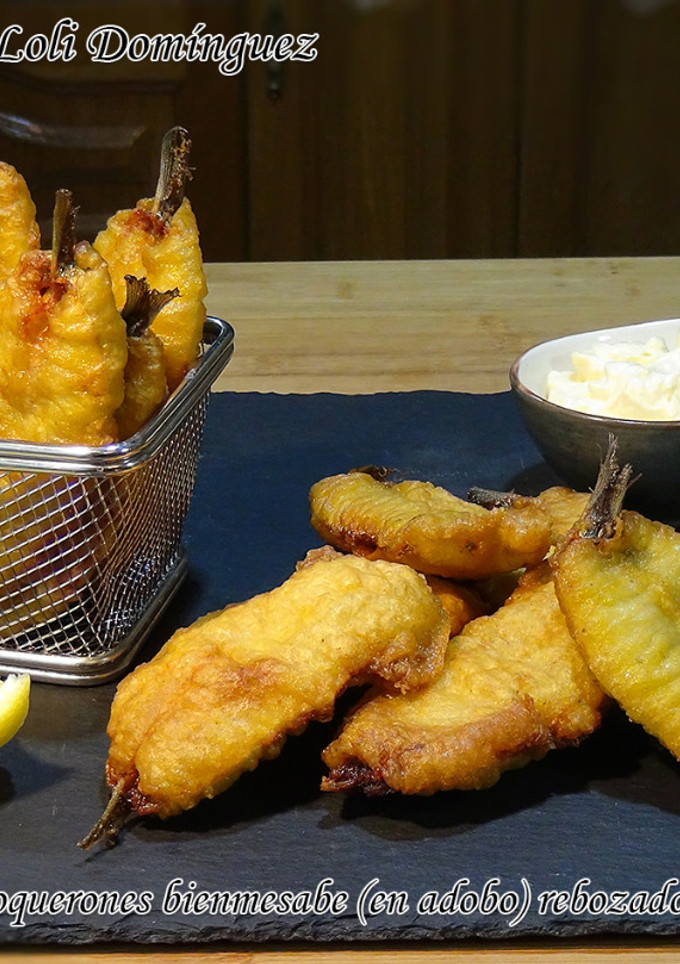 Una foto de Boquerones bienmesabe (en adobo) rebozados con pasta Orly