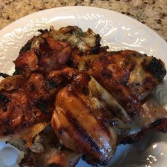 A picture of Barbecue Boneless Chicken Thighs with Pepper Jack Cheese.