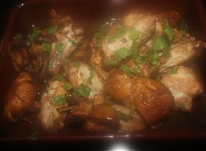Una foto de Alitas de pollo con champis en freidora de aire