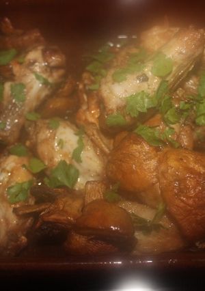 Una foto de Alitas de pollo con champis en freidora de aire