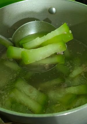 Hình của món Canh bí đao (bí xanh) nấu thịt bằm đơn giản.