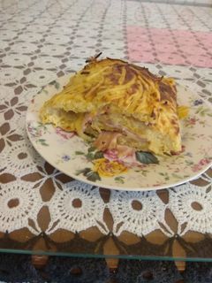 Una foto de Rosti de tortilla de patatas con bacón y queso
