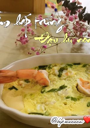 Hình của món Tôm hấp trứng đậu hủ non.