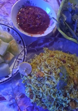 عکسی از دستور پلو میگو😋