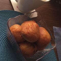 A picture of Puff puff with raisins.